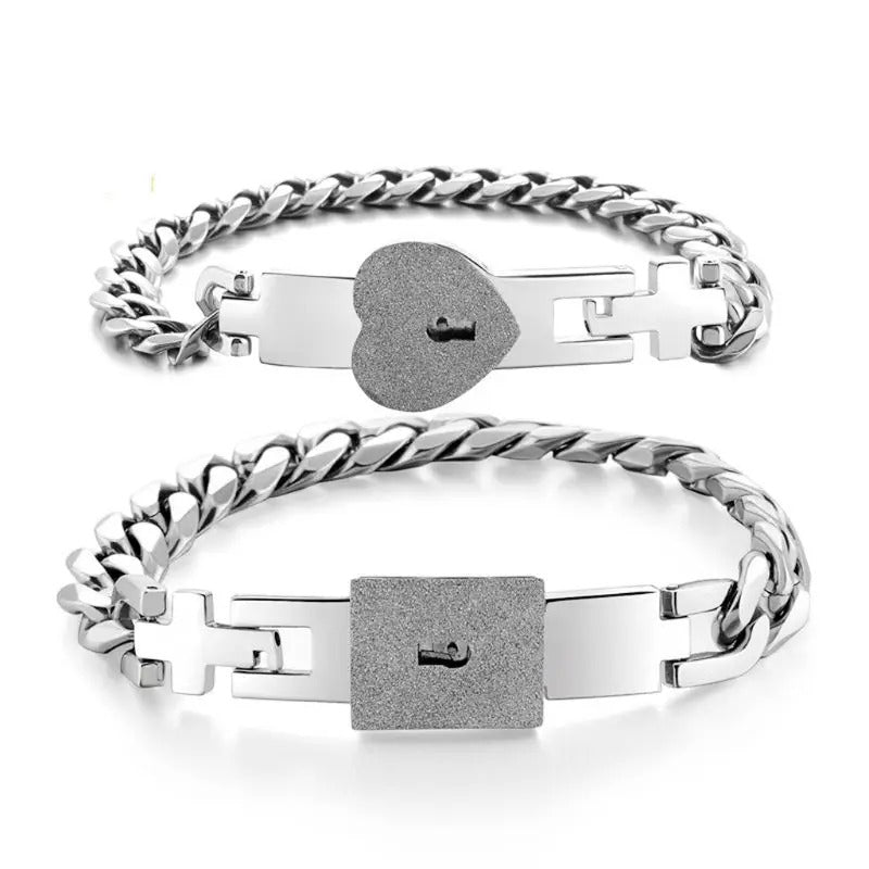 Lock and Key Bracelet (2 Pc)