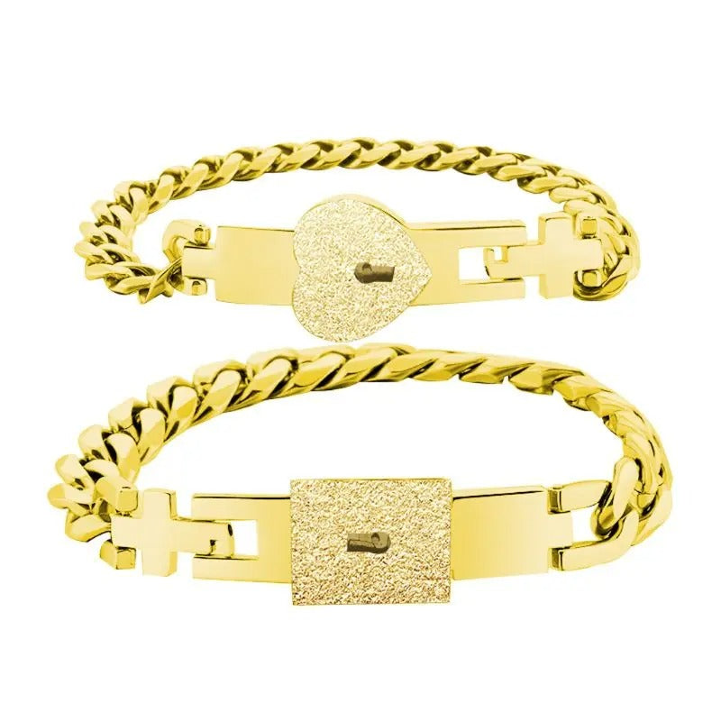 Lock and Key Bracelet (2 Pc)